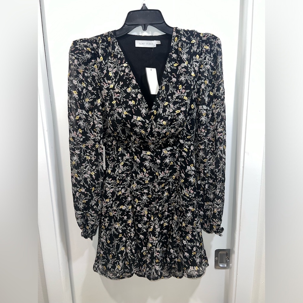 Black and Gold Floral Dress